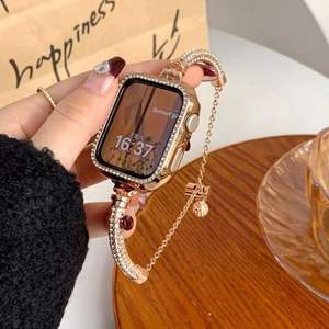 <span class=keywords><strong>Correa</strong></span> de Diamantes de Lujo para Mujer, <span class=keywords><strong>Correa</strong></span> de Metal para Reloj, Brazalete para Mujer para Reloj Iwatch <span class=keywords><strong>Apple</strong></span> - Product Image 1