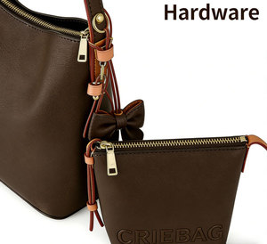 <span class=keywords><strong>Bolso</strong></span> Hobo de Cuero PU Marrón Vintage de Lujo con Lazo Decorativo y Mini Bolsa para <span class=keywords><strong>Mujer</strong></span>, <span class=keywords><strong>Bolso</strong></span> de Hombro de Diseñador Moderno - Product Image 4