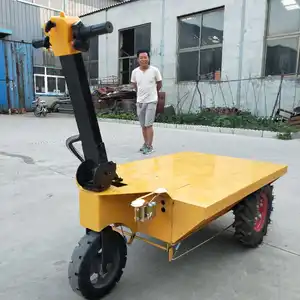 PJ Hot Sale Electric Hand Push Flatbed Cart Three Wheels Handling Brick Cart