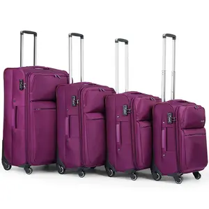 Bolsas de equipaje con ruedas de tela de nailon de buena calidad, superventas de Hanke Guangzhou, juego de maletas de viaje de negocios clásico personalizado