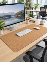 Tapis de bureau en liège pour écrivains, tapis d'écriture, tapis de table naturel, imperméable, antidérapant, tapis pour ordinateur portable, bureau à domicile