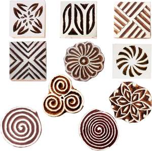 लकड़ी स्टाम्प मेंहदी प्रिंट ब्लॉक स्टाइलिश सीमा पैटर्न मेंहदी लकड़ी की टिकटें - Product Image 6