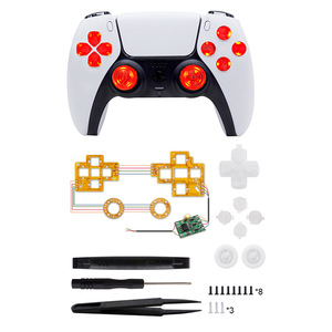 Wireless Handle Modified LED Light Panel Color Light Panel with Rocker Cap Cross Key ABXY Small Button for PS5 Controller