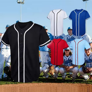 Uniforme de Béisbol Personalizado al por Mayor, Camiseta de Malla Transpirable con Botones y Bordado, Tallas Grandes, Secado Rápido, Absorbe la Humedad - Product Image 2