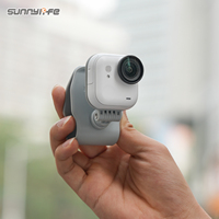 Support de caméra d'action magnétique en plastique Sunnylife pour pare-soleil de voiture, rotation à 360°, inclinaison réglable à 180°, gris, dégagement rapide Insta360