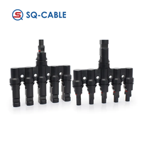 Connecteur multi-branche pour panneaux solaires à 5 voies avec conducteurs en cuivre étamé et indice de tension de 1500 V