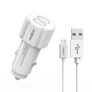 MOXOM car charge Brand RoHS Quick Car Charger Dual Porta usb Mini Fast car charger 3.1a With Cable