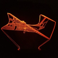 NOUVEAU Planeur Avion 3D Lampe LED 7 Changement de Couleur Interrupteur Tactile Veilleuse d'Avion Lampe d'Ambiance Lampe de Chambre à Coucher pour Garçon Cadeau de Vacances