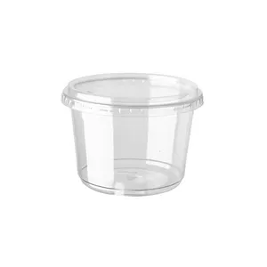 Take Out Food Containers Plastic Airtight Deli Container 8 oz PET Fruit Deli Cup with lid