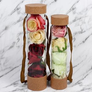 Boîte à fleurs ronde transparente en pvc, portable, pour la saint-valentin, simple, transparente, <span class=keywords><strong>avec</strong></span> poignée, sac à main - Product Image 3