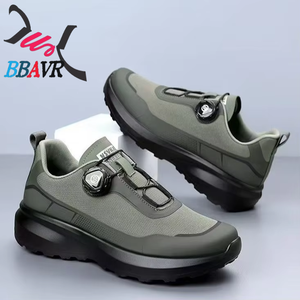 Zapatos Casuales de Verano para Hombre, Negros, con Suela Gruesa Antideslizante, para Deportes al Aire Libre, con Suela de PVC, Punta Redonda, Color Sólido, Giratorios - Product Image 4