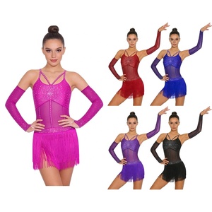 ชุดเต้นรำบอลรูมสำหรับผู้หญิง ชุดบอดี้สูทลาติน ชุดจั๊มสูท แทงโก้ แซมบ้า ชุดเต้นรำสำหรับการแสดงบนเวที การแข่งขัน การออกแบบชุดเต้นรำ - Product Image 1