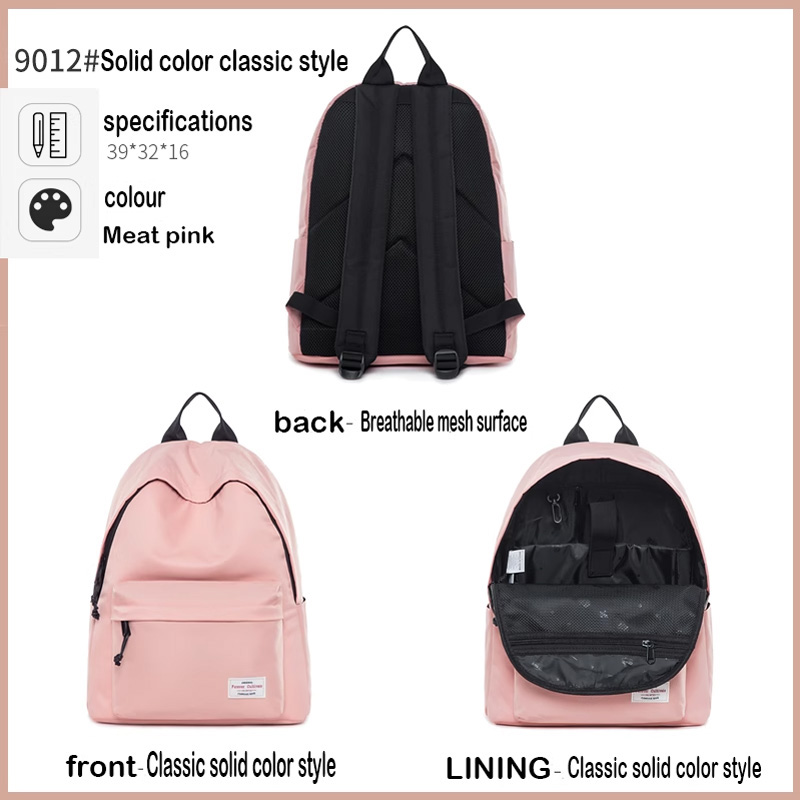 Fashionable Waterproof Lightweight Laptop Backpack for Men Women Solid  Color Ins Zipper Junior High School Students 14 Inches| Alibaba.com