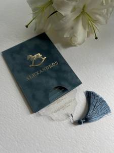 Ensemble d'invitations de baptême personnalisées enveloppe de velours de baptême 1er <span class=keywords><strong>anniversaire</strong></span> presse de feuille d'or glands d'<span class=keywords><strong>invitation</strong></span> de mariage en acrylique transparent - Product Image 3