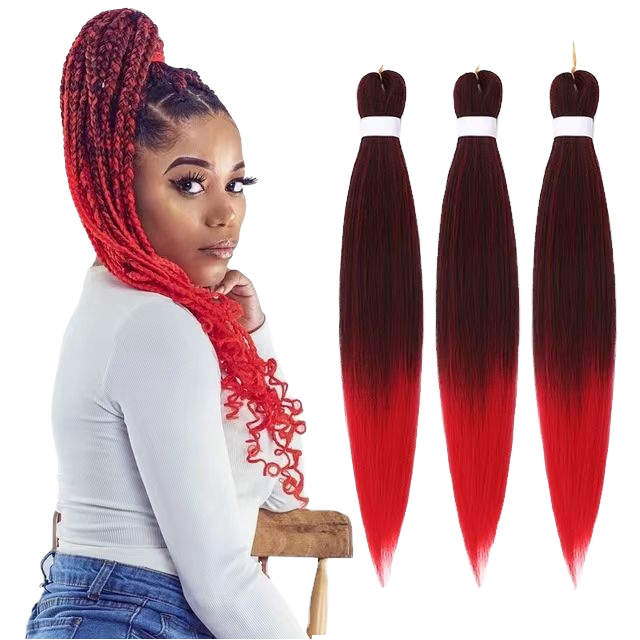 Pre-Stretched Synthetic for Ombre Braids Easy Yaki Style Expression Braiding Hair Heat Resistant African Extensions