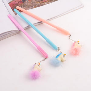 Unicorn Pendant Gel <b>Pen</b> 0.5mm0.38mm Black Ink Custom logo Color Plastic <b>Pen</b> for School Kids Office - Product Image 2