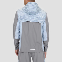 Ensemble Sport Homme Personnalisé Sans Marque Deux Pièces Bicolore Costume Polyester Veste Imperméable Nylon 100% Coupe-Vent de Pluie de Course