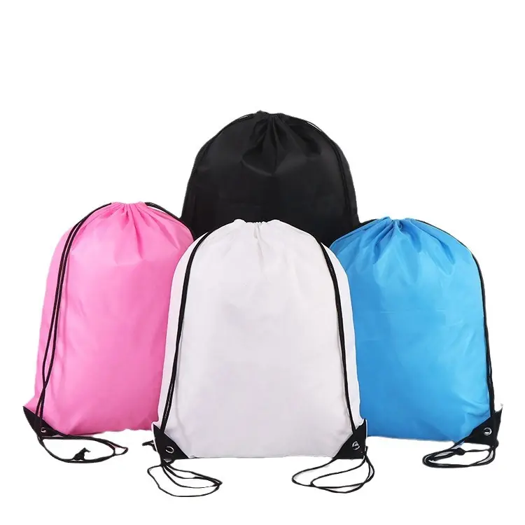 Top Quality Drawstring Bag Bagpack 420d Nylon Poliéster Laranja Barato Drawstring Mochila Com Impressão Do Logotipo