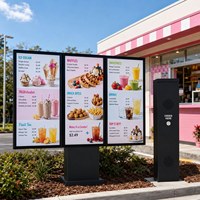 Écran LCD numérique extérieur haute luminosité et étanche pour menu drive-in commercial, idéal pour la commande en restauration rapide