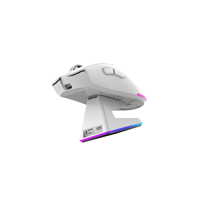 Pixart 3212 Tri Mode Ergonomic Professional Right Hand 4800 DPI 2.4Ghz Wireless RGB Gamer Mouse Charging Dock