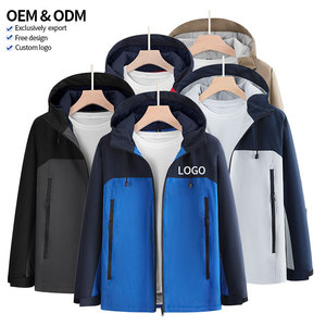 Giacca Softshell Impermeabile Personalizzata con Cappuccio per <span class=keywords><strong>Uomo</strong></span>, Tinta Unita, Giacca Sportiva Impermeabile da Esterno con Logo Ricamato - Product Image 2