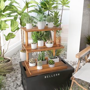 Support à cupcakes, supports à cupcakes en bois d'acacia pour table à dessert support à gâteaux en bois avec plateau à plusieurs niveaux décor plateaux de service plateaux - Product Image 3