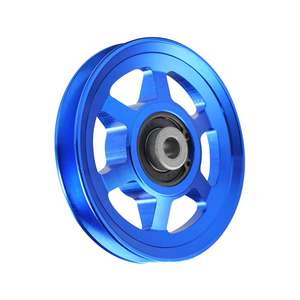 Azul Universal Gym Cable Rueda Reemplazo Aleación de aluminio Cojinete Polea Rueda V-Belt Personalizable Maquinaria Construcción Acero - Product Image 2