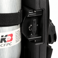 Dispositif portable de lutte contre les incendies à dos, avec cylindre de gaz comprimé et masque intégral, pour la lutte contre les incendies en forêt et en entrepôt