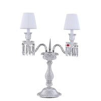 Lampe de bureau de luxe moderne en chrome avec abat-jour en tissu, lampe décorative pour la maison, lampe de chevet
