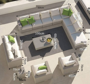 Set di Mobili da Giardino <span class=keywords><strong>in</strong></span> <span class=keywords><strong>Rattan</strong></span> e Vimini dal Design Moderno, <span class=keywords><strong>Divani</strong></span> e Tavoli Eleganti - Product Image 6
