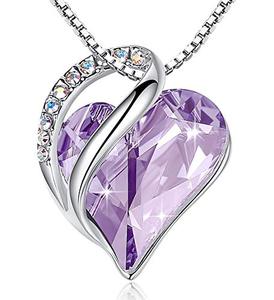 Amor corazón colgante collar con cristales de <span class=keywords><strong>Swarovski</strong></span> Birthstone joyería regalos para mujeres - Product Image 6