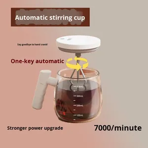 Nouvelle tasse à agitation automatique en verre rechargeable, grande capacité, design minimaliste portable - Product Image 3