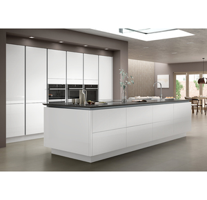 2025 Australia Home Project Combinación de colores de dos tonos <span class=keywords><strong>Simple</strong></span> I Shape Grey MDF Lacquer Gabinete de cocina de madera Diseño moderno - Product Image 4