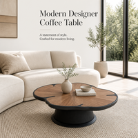 Ensemble de tables basses en bois minimalistes en forme de pétale pour chambre à coucher et salon