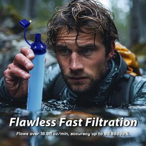 Filtre à eau portable pour la survie en plein air, le camping, paille, système de filtration d'eau personnel, équipement de sécurité et de survie, 2024 - Product Image 2