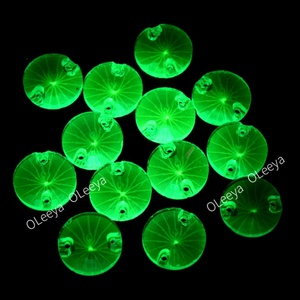 Cristaux de couture lumineux Oleeya, forme ronde Rivoli, brillants dans le noir, 3A, néon, colorés, 8-18 mm, strass à coudre pour vêtements - Product Image 3