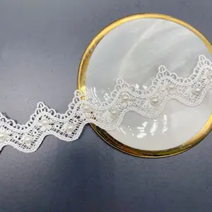 Nuovo arrivo prezzo economico fatto a mano cucire su strass 3D perlina ricamata in pizzo per la sposa tradizionale