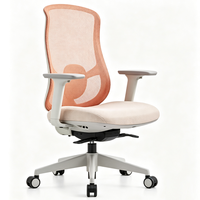 Chaise de bureau ergonomique à dossier haut avec accoudoirs réglables et appui-tête en maille, chaise intelligente pour personnel de conférence