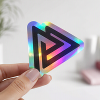 Autocollants holographiques personnalisés, imperméables, autocollants en vinyle laser 3D arc-en-ciel, étiquettes holographiques découpées au laser pour l'image de marque et l'emballage