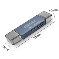 Lector de tarjetas USB 3,0 de alta velocidad con logotipo personalizado Multi-en-One Dual Disk Character OTG para regalos promocionales Lector de tarjetas Micro SD TF