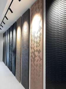 अनुकूलित आधुनिक क्लासिक ठोस लकड़ी बनावट पृष्ठभूमि दीवार पैनल इंटीरियर वाटरप्रूफ भोजन के लिए फायरप्रूफ ध्वनि अवशोषण - Product Image 2