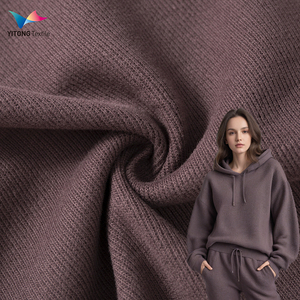 Tissu côtelé en <span class=keywords><strong>coton</strong></span> 300 g/m² de haute qualité 95% <span class=keywords><strong>coton</strong></span> 5% Spandex <span class=keywords><strong>élasthanne</strong></span> pour sweat à capuche - Product Image 1