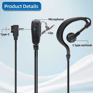 Auricolare <span class=keywords><strong>Radio</strong></span> POC BinQi con PTT, Cuffie Cablate Type-C per Walkie Talkie, Interfono e Comunicazione <span class=keywords><strong>Radio</strong></span> Bidirezionale - Product Image 4