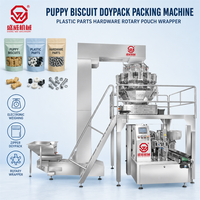 Machine d'emballage de biscuits pour chiots prête à l'emploi, composants plastiques, matériel, station d'emballage rotative pour sachets Doypack