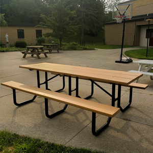 Ensemble Table et Bancs de Repas d'Extérieur Design Moderne pour <span class=keywords><strong>Restaurant</strong></span>, Tables de Pique-nique Commerciales Extérieures - Product Image 5