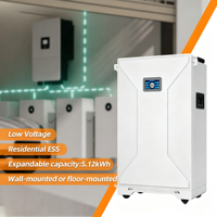 Sistem Baterai Penyimpanan Tenaga Surya Rumah Tangga LiFePO4 51.2V 15KWh Hybrid Grid Model T30 Xdbattery yang Dipasang di Dinding