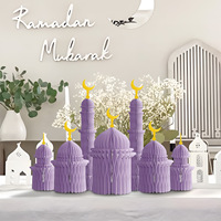 Ornement de table islamique moderne en nid d'abeille 3D, norme CE, recyclable, pour l'Aïd Moubarak, décoration de bureau