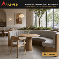 Ensemble de mobilier de restaurant de luxe sur mesure, sièges de banquettes modernes, table de salle à manger commerciale, chaise, café, boutique de café, hôtel, bar, design en bois