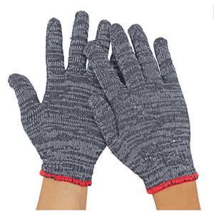 Guantes de punto de algodón blanco ligero de fábrica Guantes de construcción de trabajo de algodón multicolor negro - Product Image 2