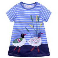 Robes d'été pour filles, vêtements pour enfants de 1 à 4 ans, col rond, décontracté, en coton, manches courtes, longueur aux genoux, dessin animé
